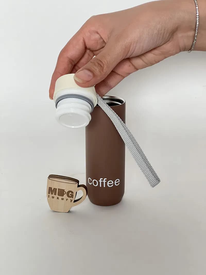 مینی تراول ماگ قلمی COFFEE بند پارچه ای 100 میل — تصویر ۷