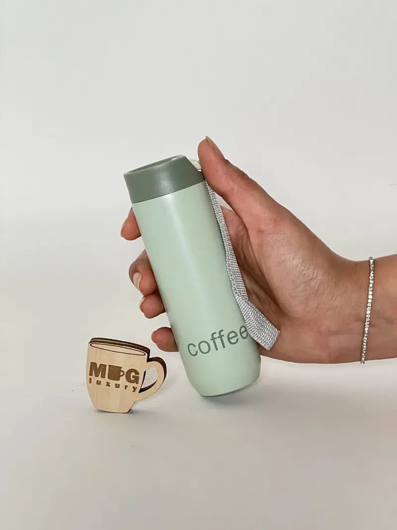 مینی تراول ماگ قلمی COFFEE بند پارچه ای 100 میل — تصویر ۳