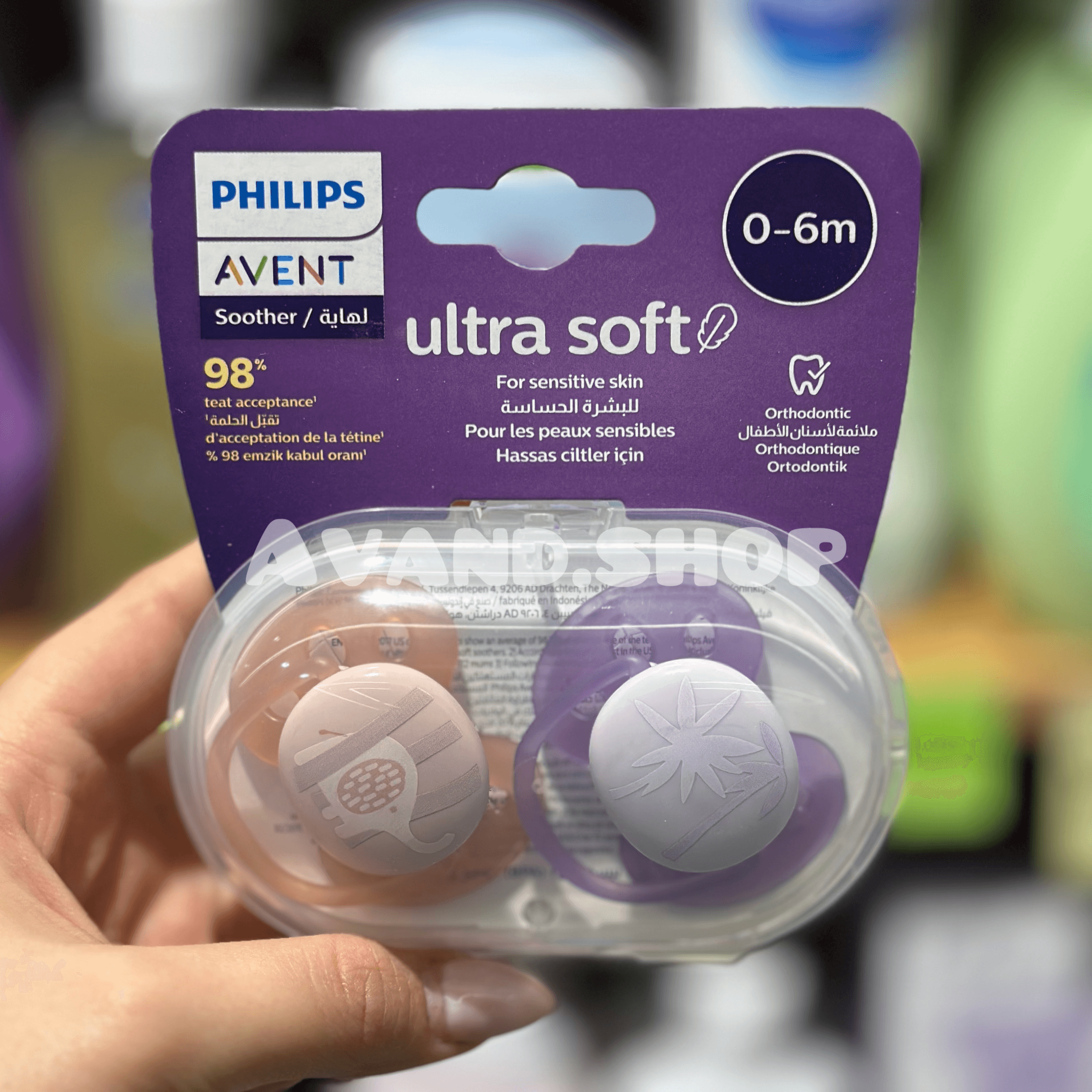 پستانک Avent اونت ultra air فیلیپس 0تا6 ماه طرح شب تاب (تکی) — تصویر ۲