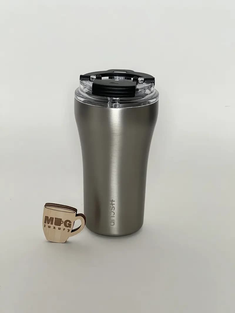 تراول ماگ HSCUP دوحالته درب شفاف 380 میل استیل 316 — تصویر ۵