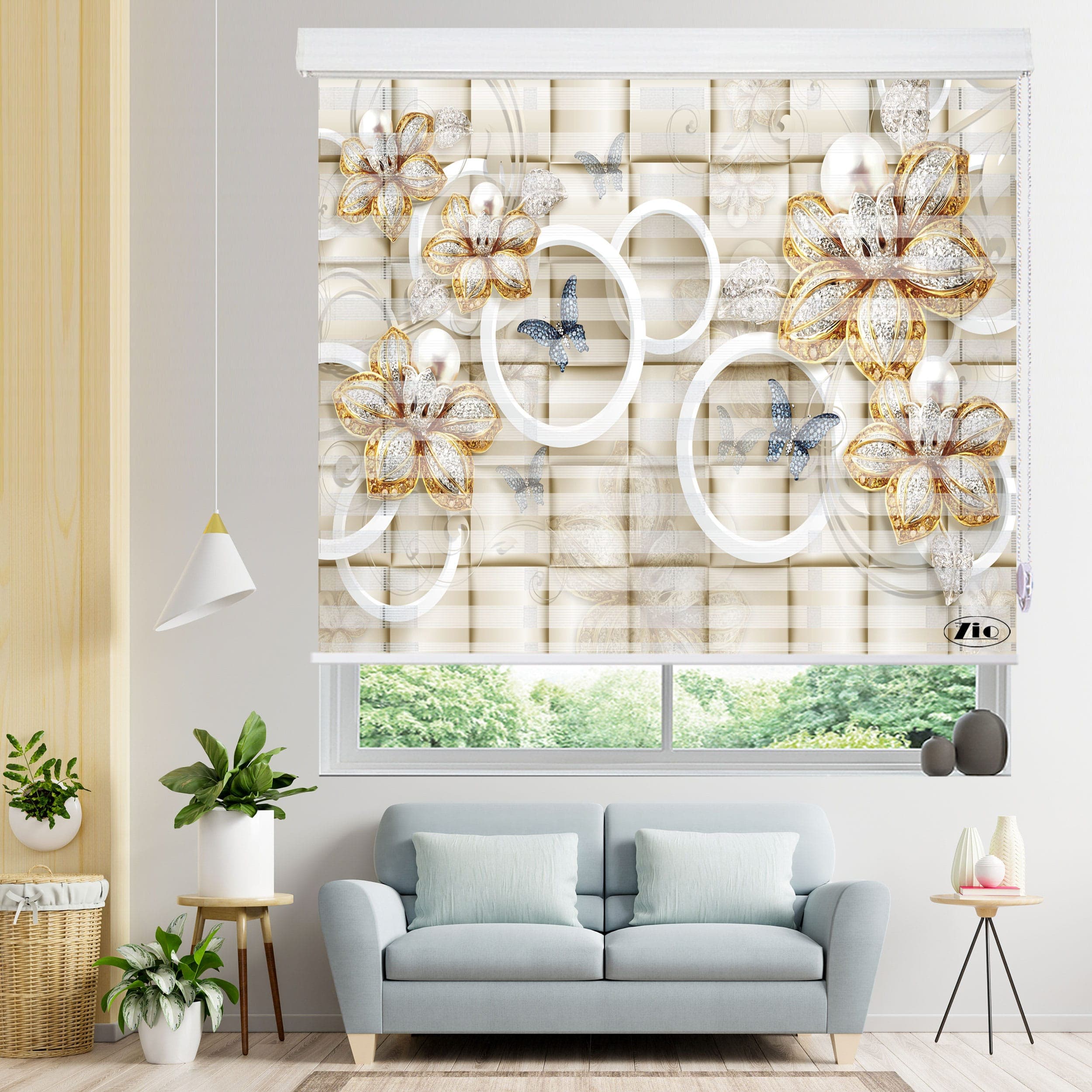 پرده زبرا زیو مدل 3D-1030 سایز 150×150 سانتی متر