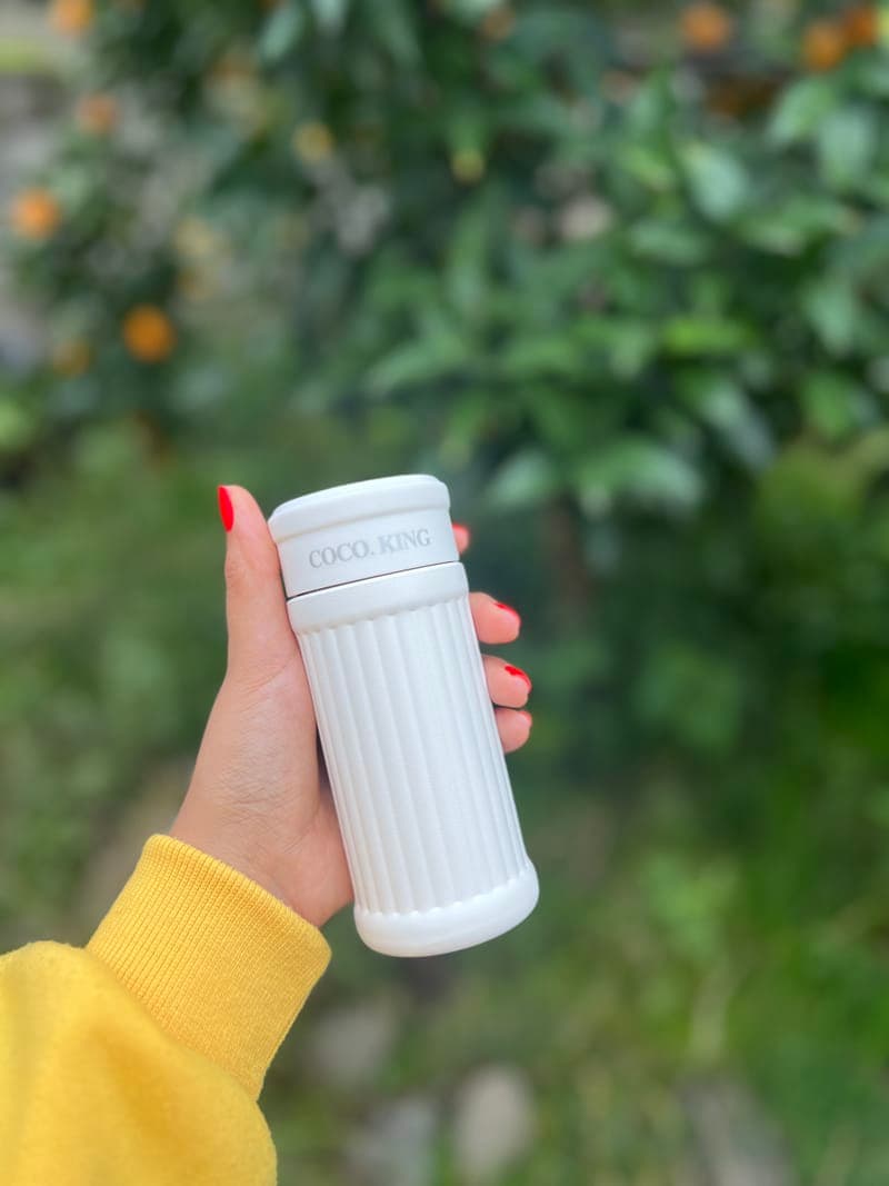 مینی فلاسک coco king شیاردار 200 میل استیل 316 — تصویر ۴