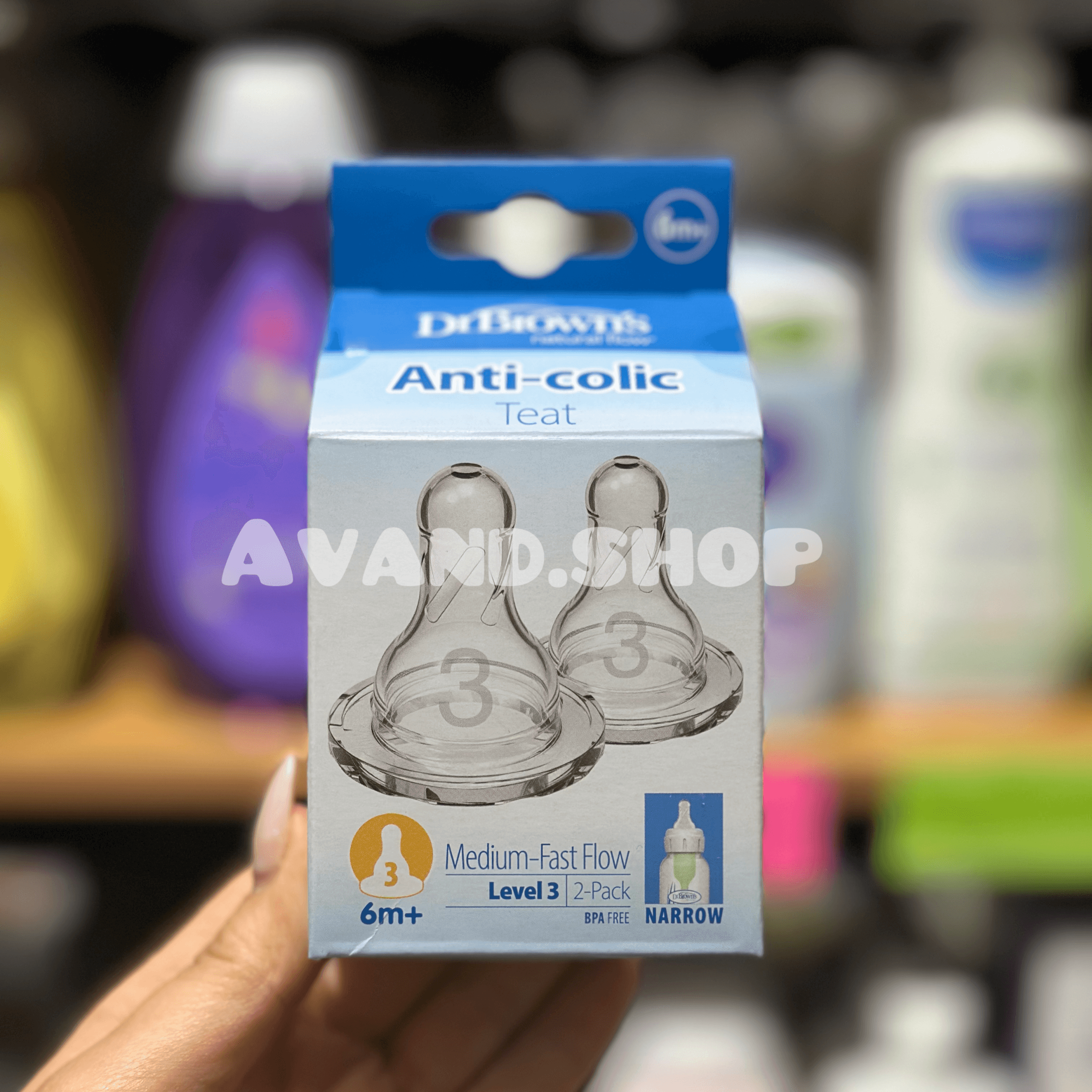 سر شیشه باریک دکتر براون سایز 3 دو عددی ( تکی )