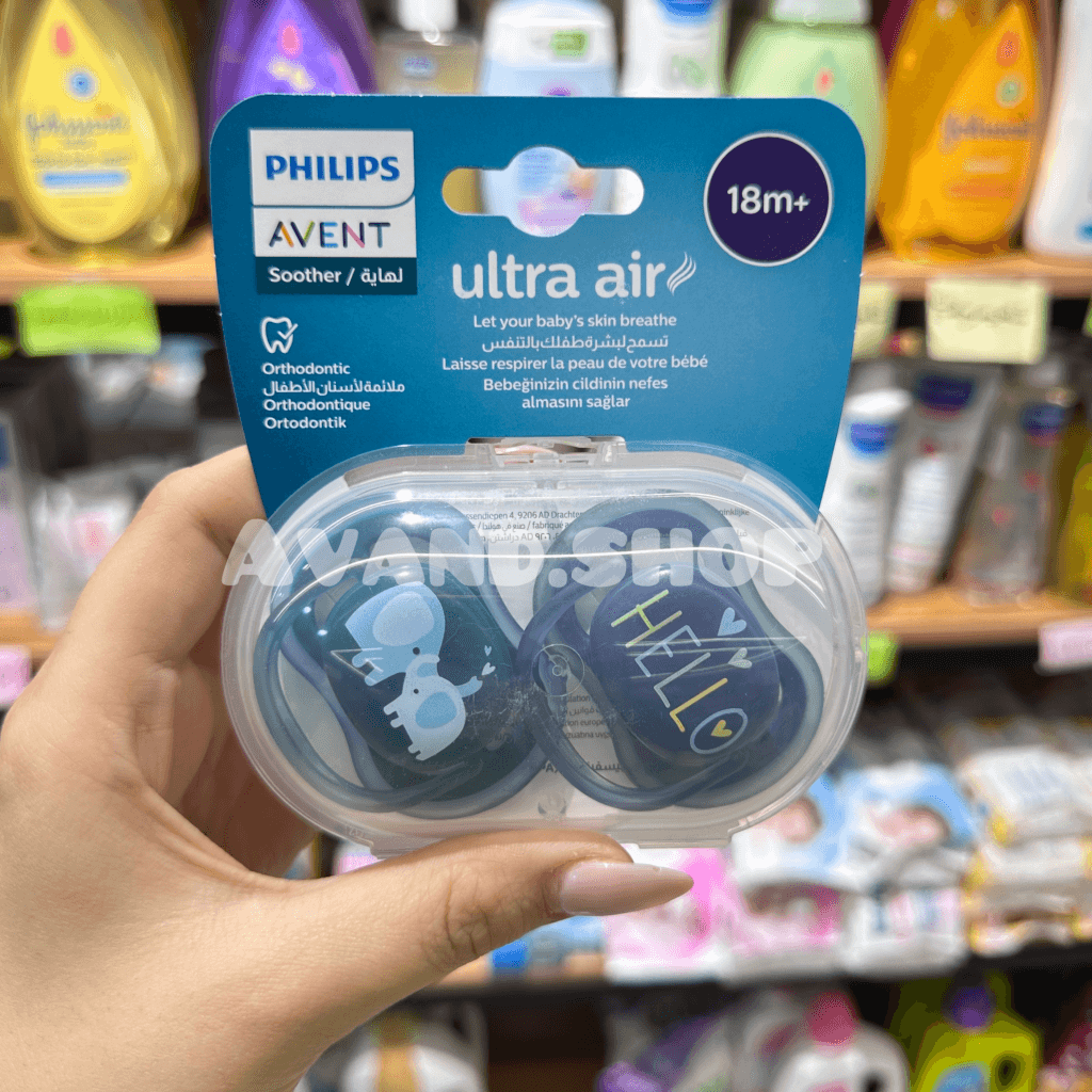 پستانک Avent اونت ultra air فیلیپس +18 ماه طرح فیل (تکی) — تصویر ۳