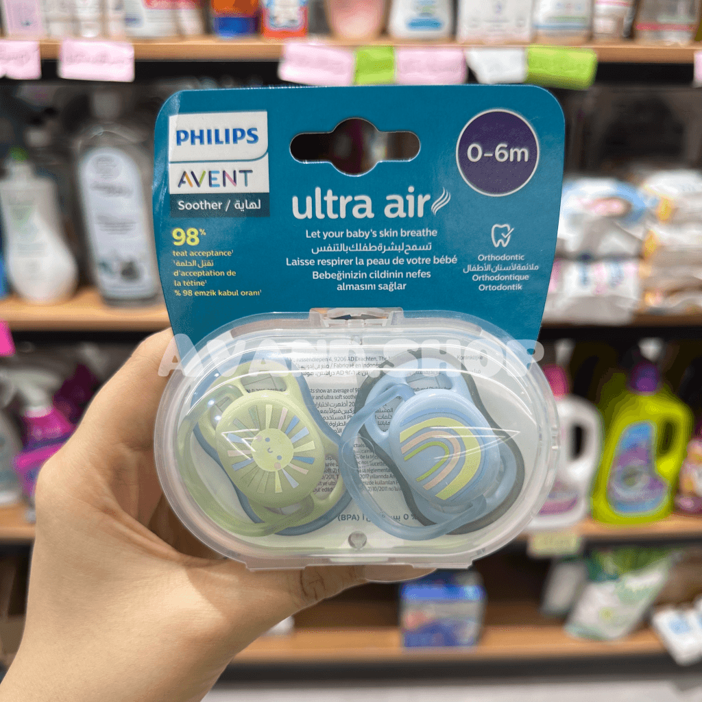 پستانک Avent اونت ultra air فیلیپس 0تا6 ماه طرح رنگین کمان (تکی) — تصویر ۳