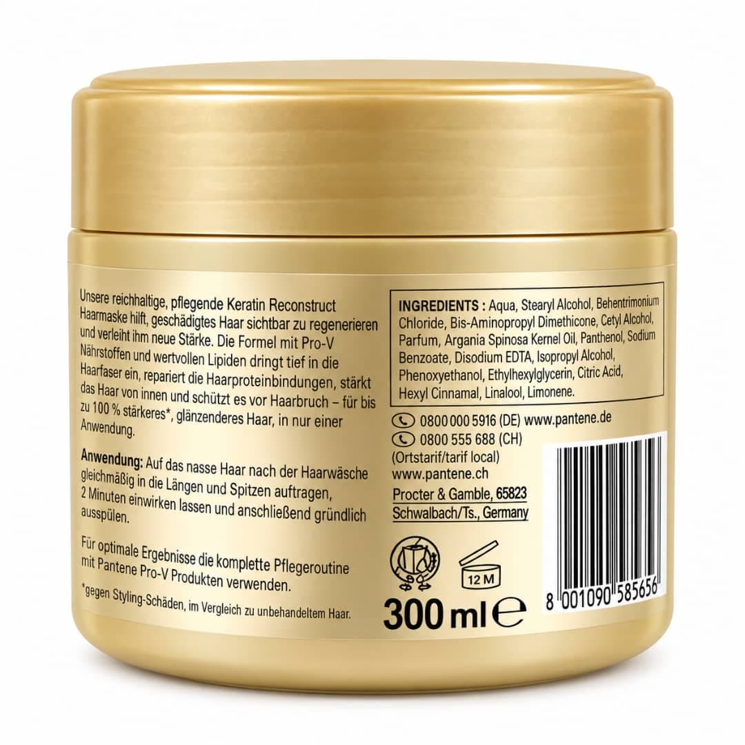 ماسک موهای ترمیم کننده پنتن GLATT & SEIDIG KERATIN PANTENEPRO_V — تصویر ۲