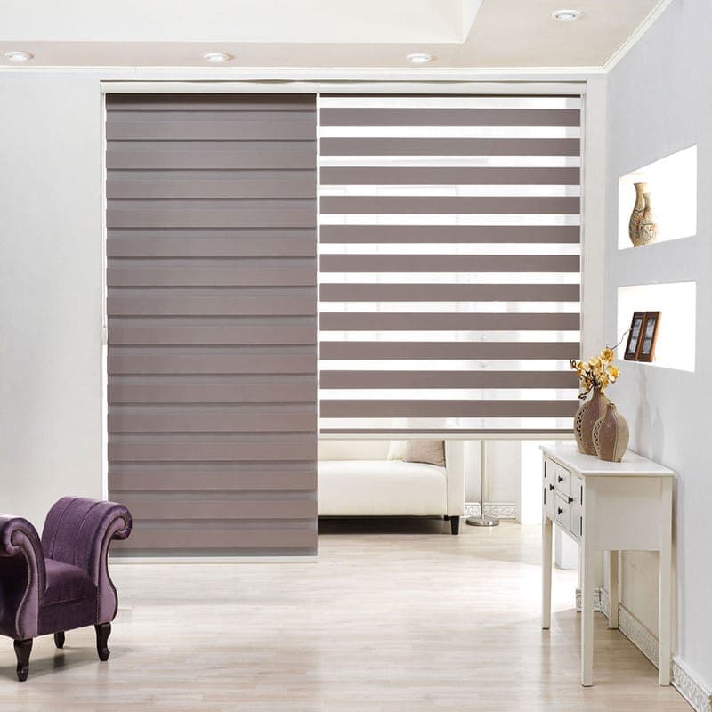 پرده زبرا زیو کد5072سایز180×110سانتی‌ متر (طوسی تیره)