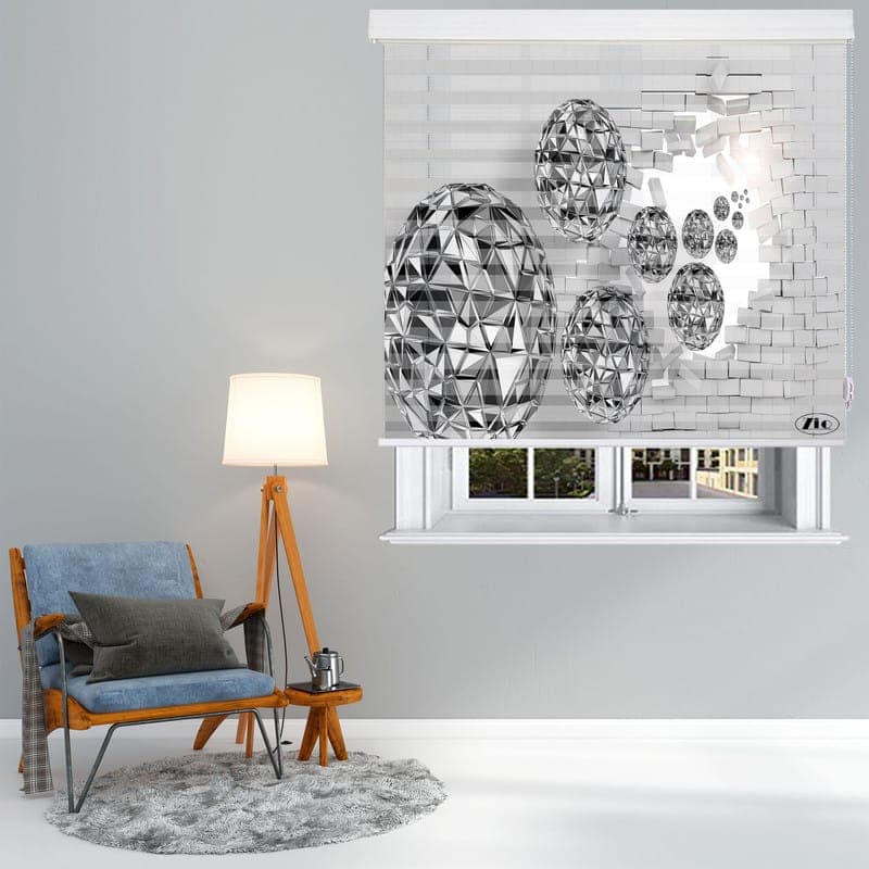 پرده زبرا زیو کد3D1077سایز150×100سانتی‌ متر