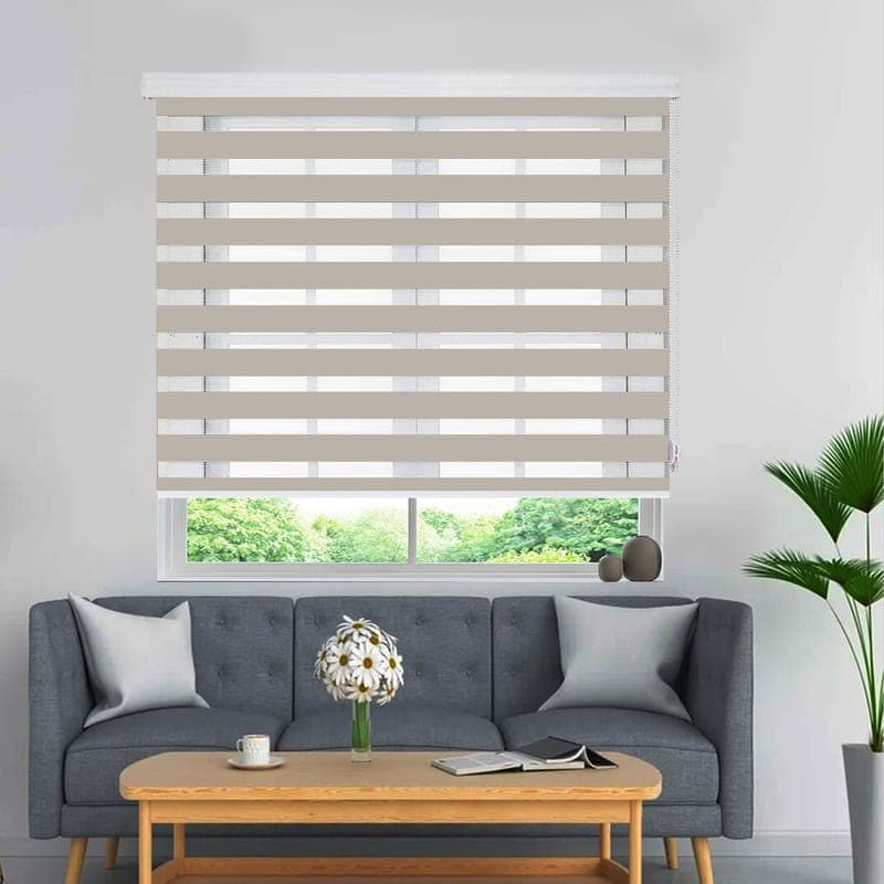 پرده زبرا زیو کد 3004 سایز 180 × 150 سانتی‌ متر (کرم)