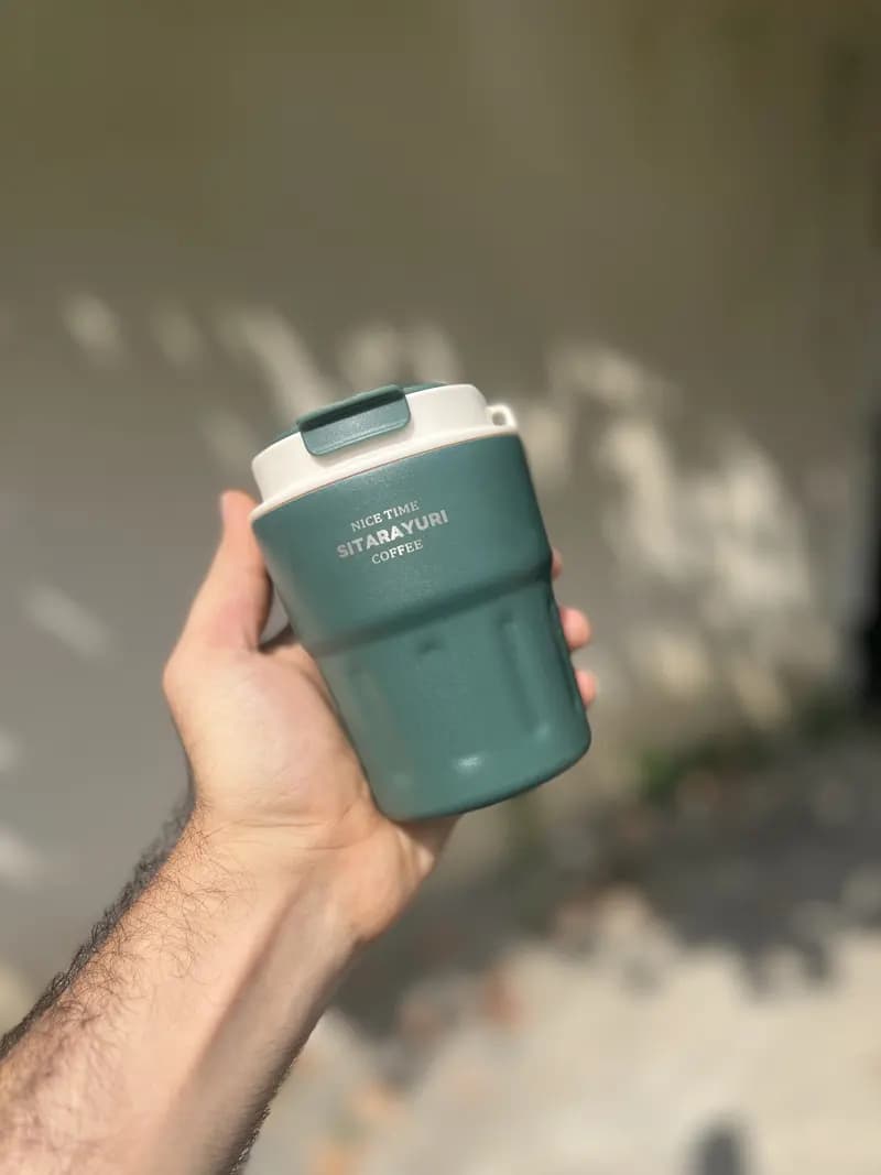 تراول ماگ SITARAYURI کوچک آسان نوش دار 290 میل استیل 304 — تصویر ۲