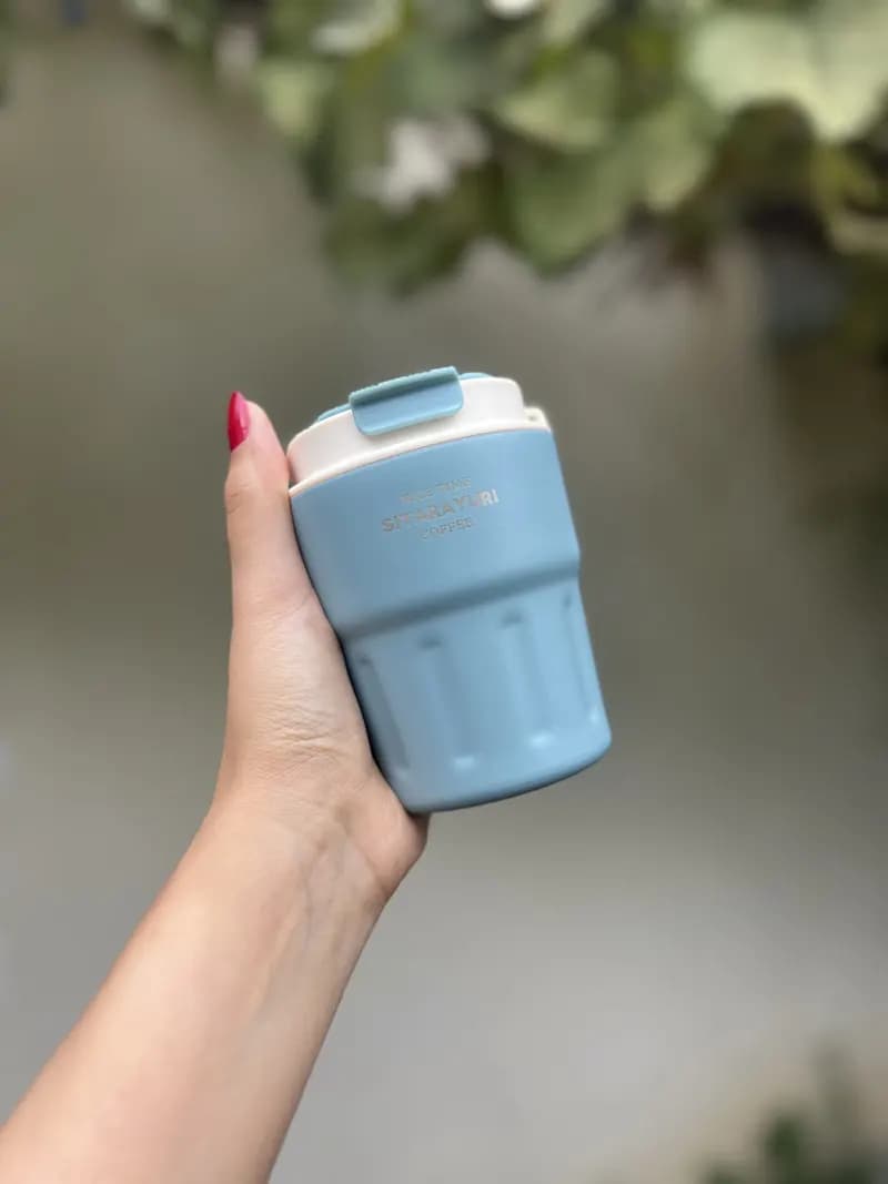 تراول ماگ SITARAYURI کوچک آسان نوش دار 290 میل استیل 304 — تصویر ۴