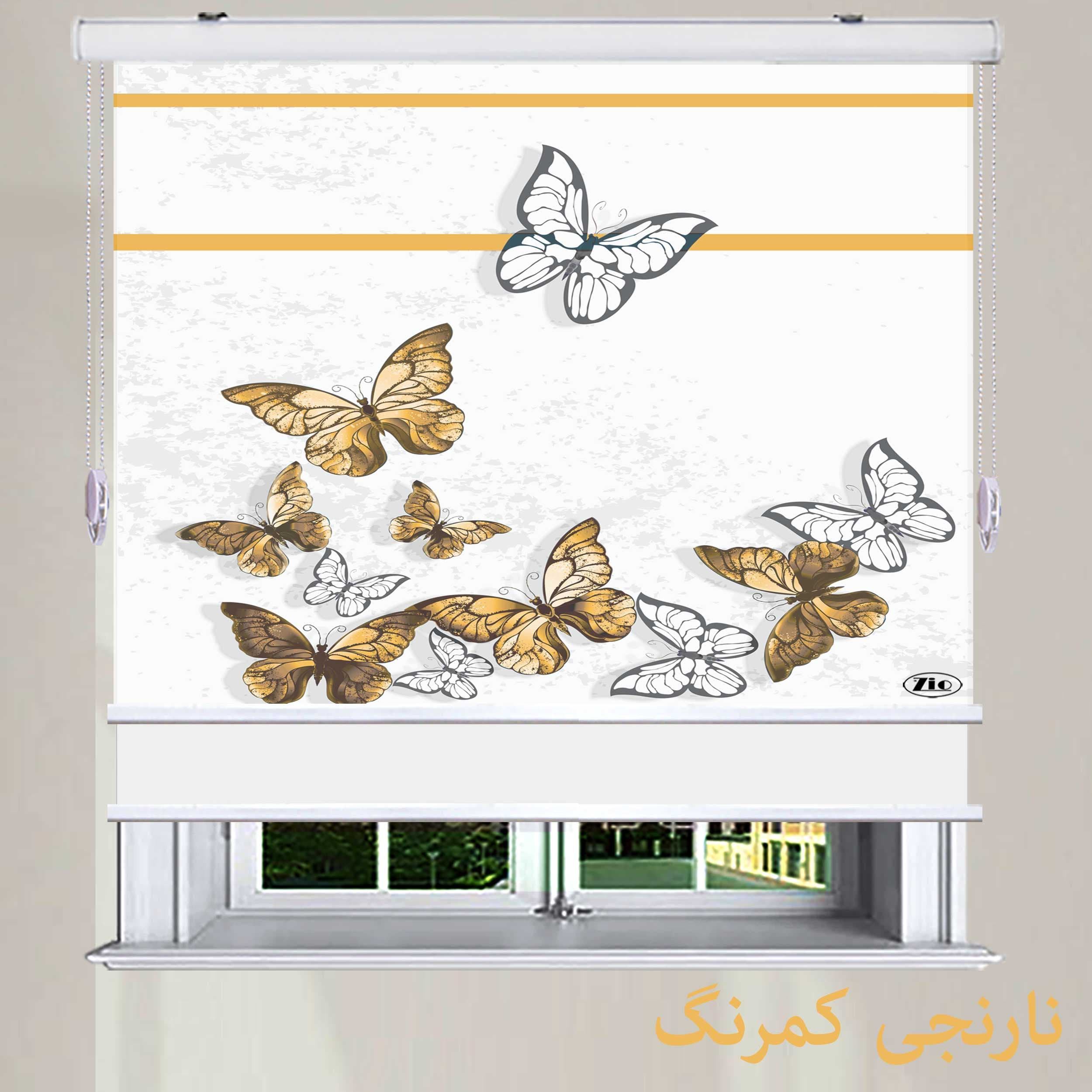 پرده شب و روز مدل TD-4رنگ نارنجی