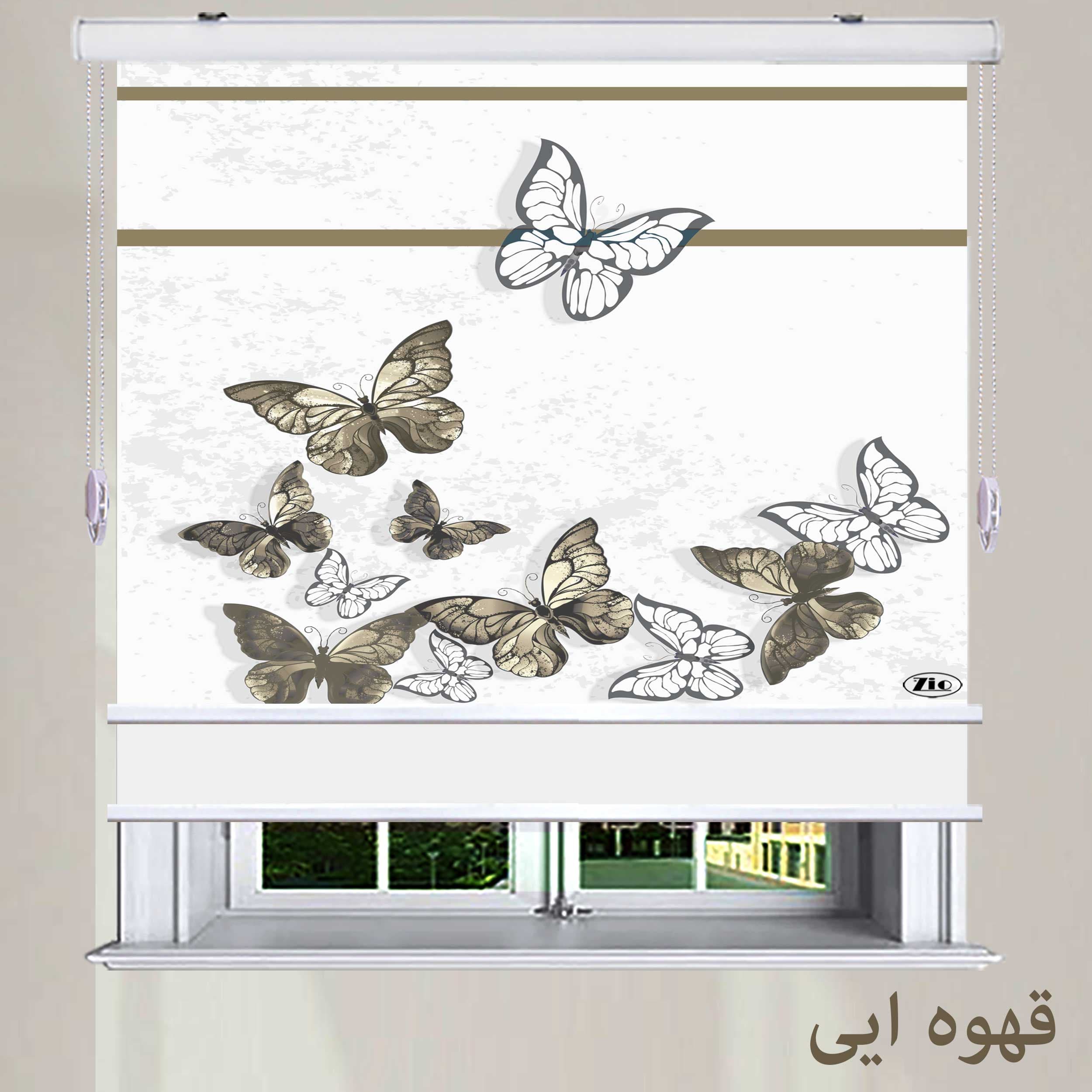 پرده شب و روز مدل TD-4رنگ قهوه ای