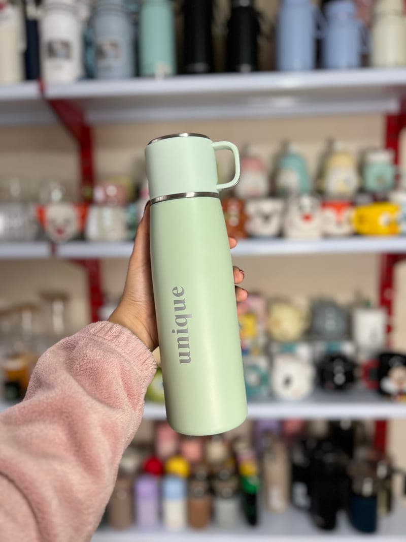 فلاسک UNIQUE اصل لیوان دار 750 میل استیل 316 — تصویر ۶