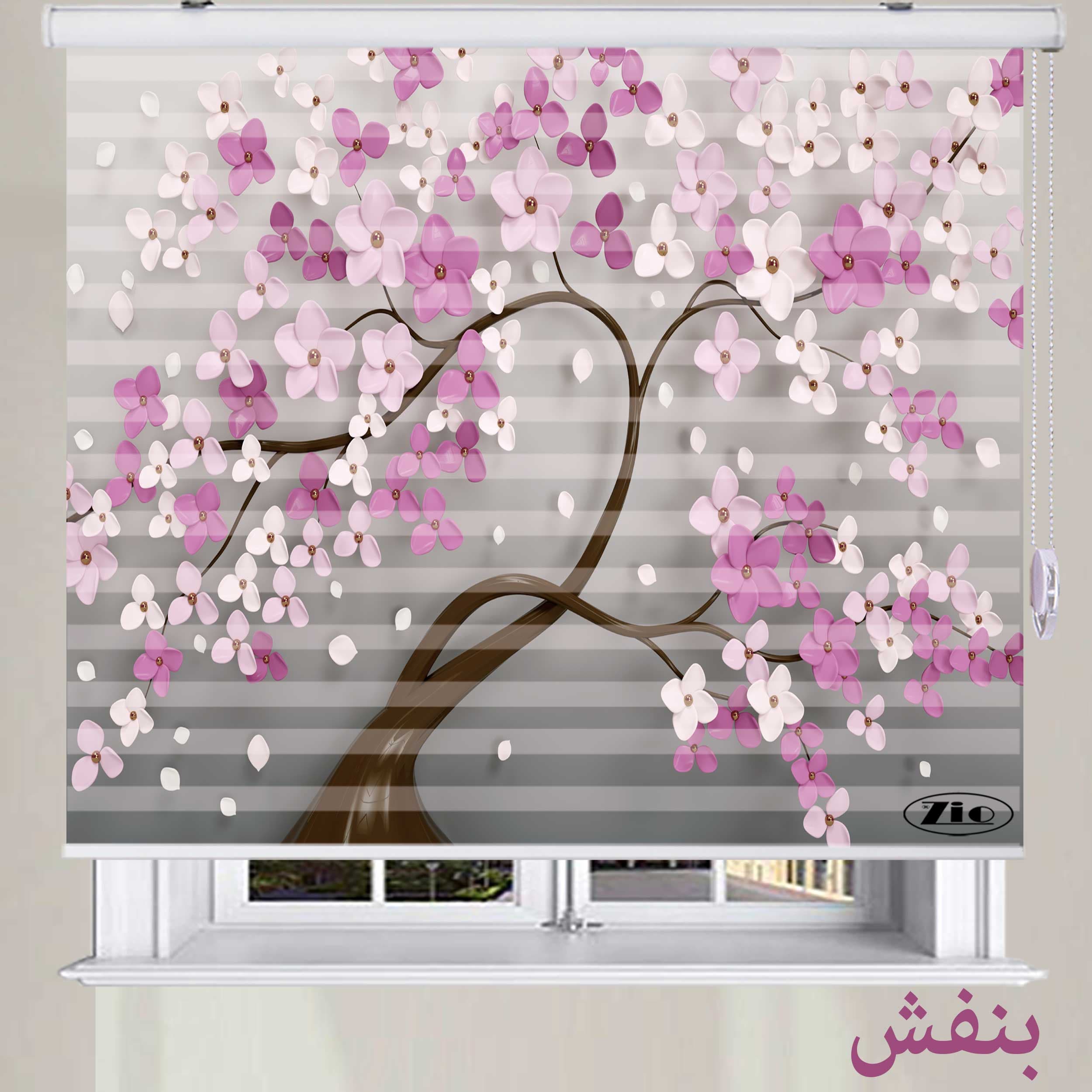 پرده زبرا زیو مدل 3D1349 رنگ بنفش — تصویر ۳