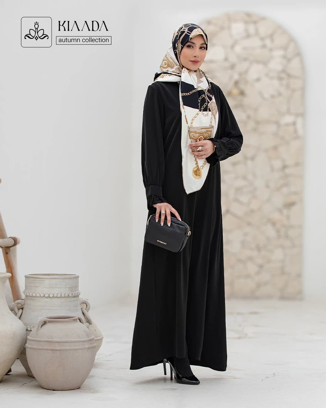 مانتو زنانه مدل آیدا مشکی ساده — تصویر ۳