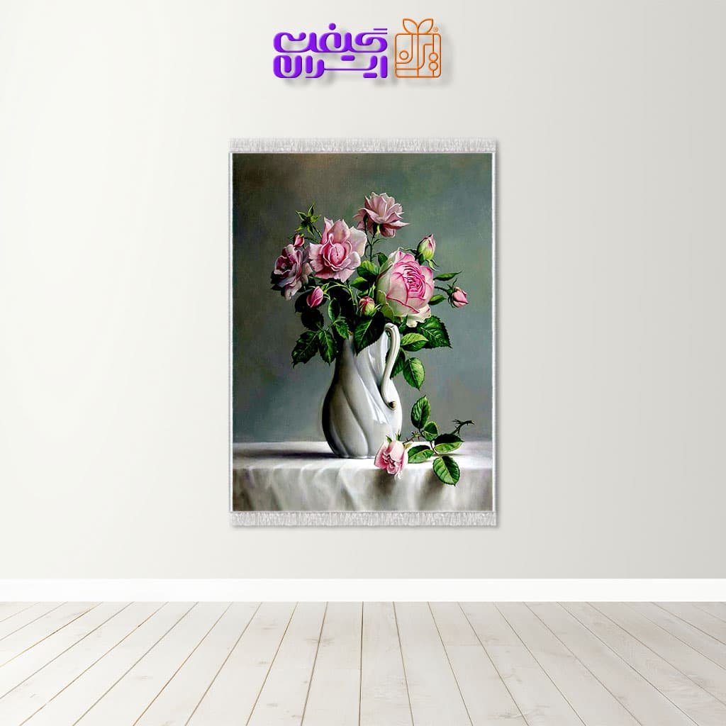 تابلو فرش چاپی گلدان کد 9158