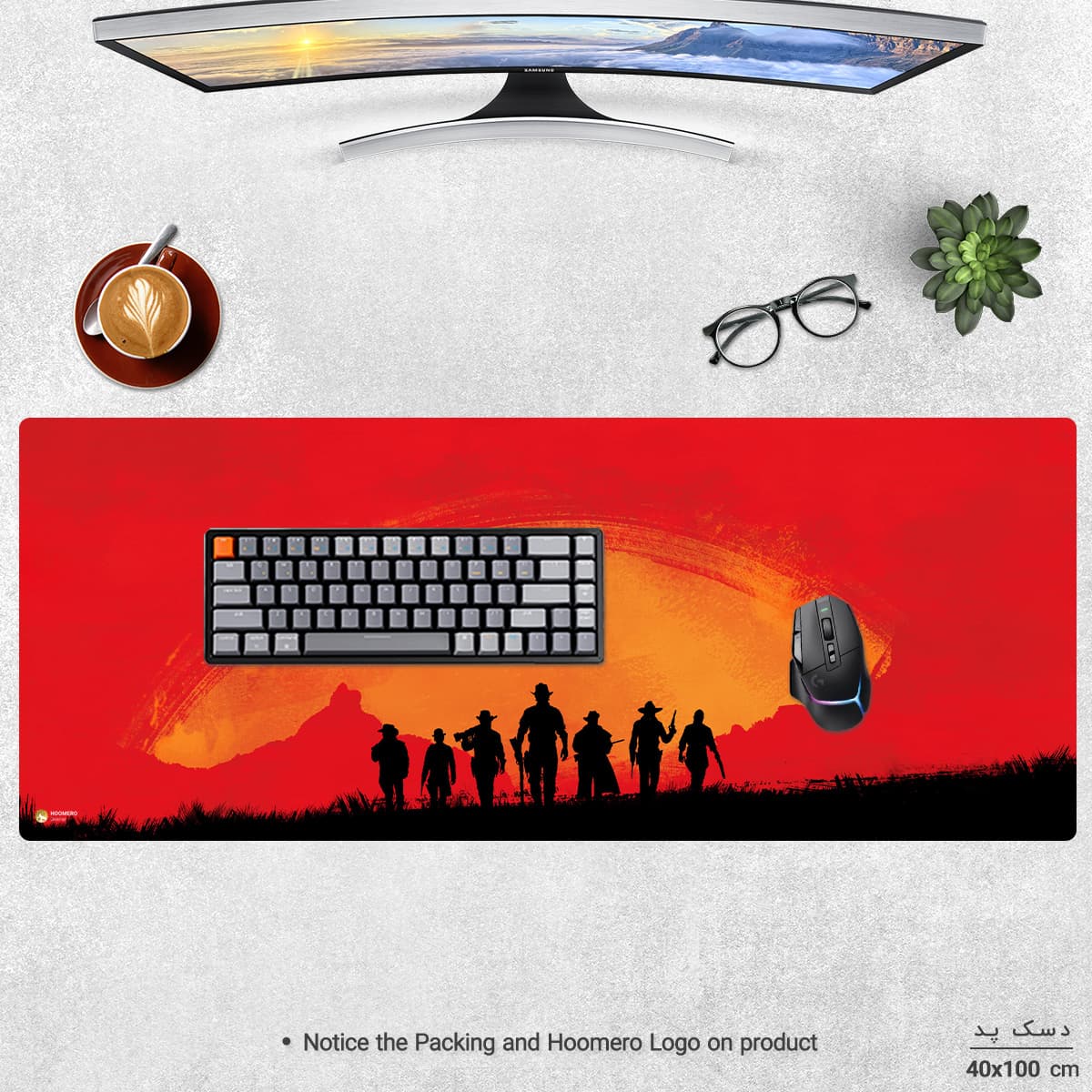دسک پد هومرو مدل HX015 طرح Red Dead Redemption سایز 40×100 سانتی‌متر — تصویر ۲