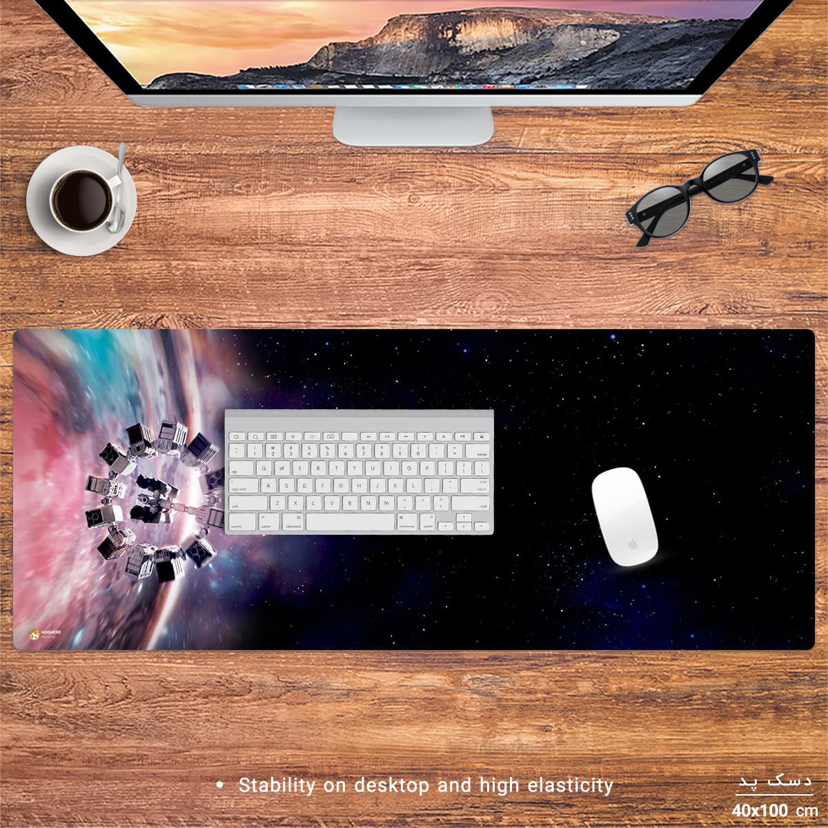 دسک پد هومرو مدل HX023 طرح میان‌ستاره‌ای Interstellar سایز 40×100 سانتی‌متر — تصویر ۳