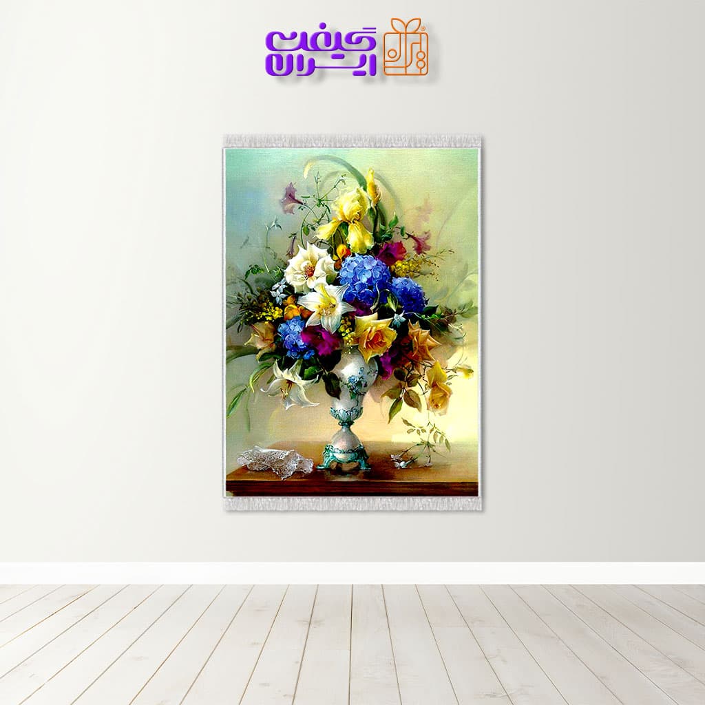 تابلو فرش چاپی گلدان کد 9076