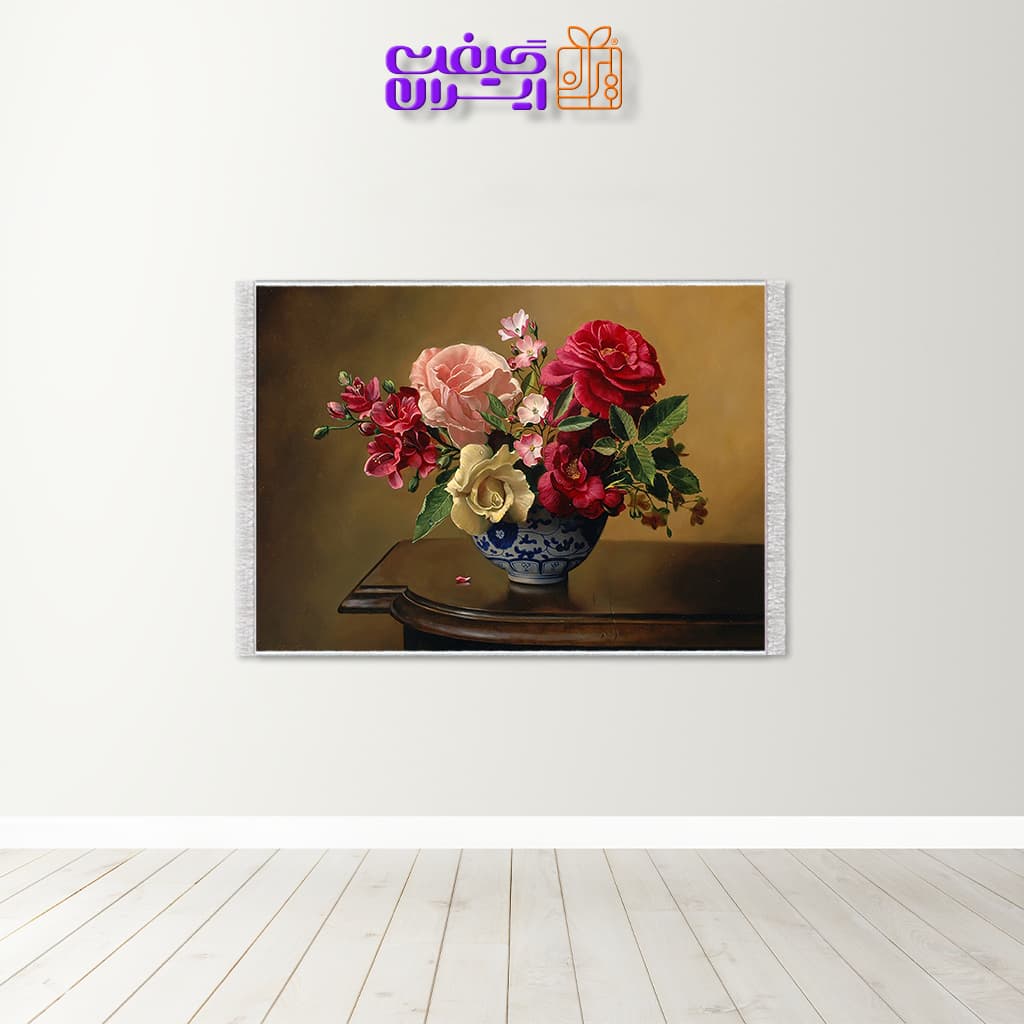 تابلو فرش طرح گلدان کد 9182