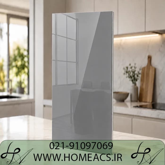درب کابینت هایگلاس طوسی