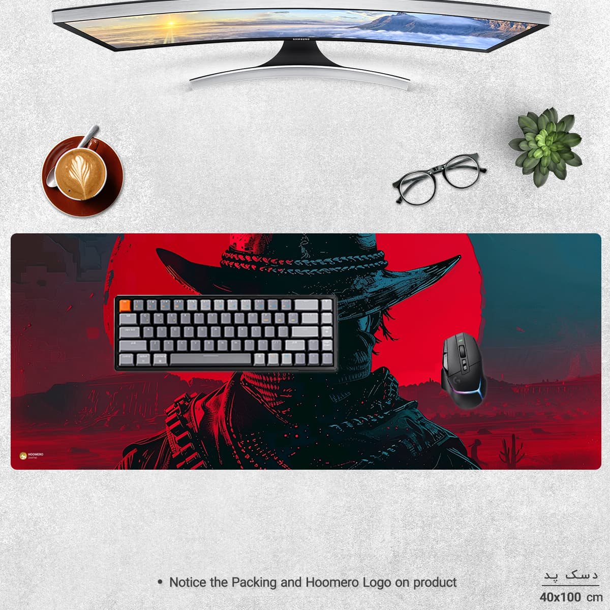 دسک پد هومرو مدل HX128 طرح Red Dead Redemption سایز 40×100 سانتی‌متر — تصویر ۲