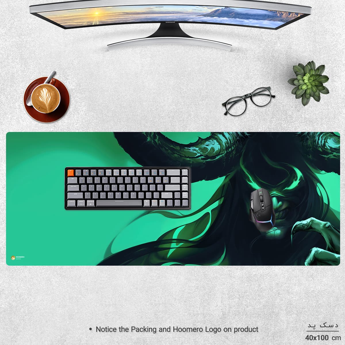 دسک پد هومرو مدل HX158 طرح بازی Warcraft سایز 40×100 سانتی‌متر — تصویر ۲