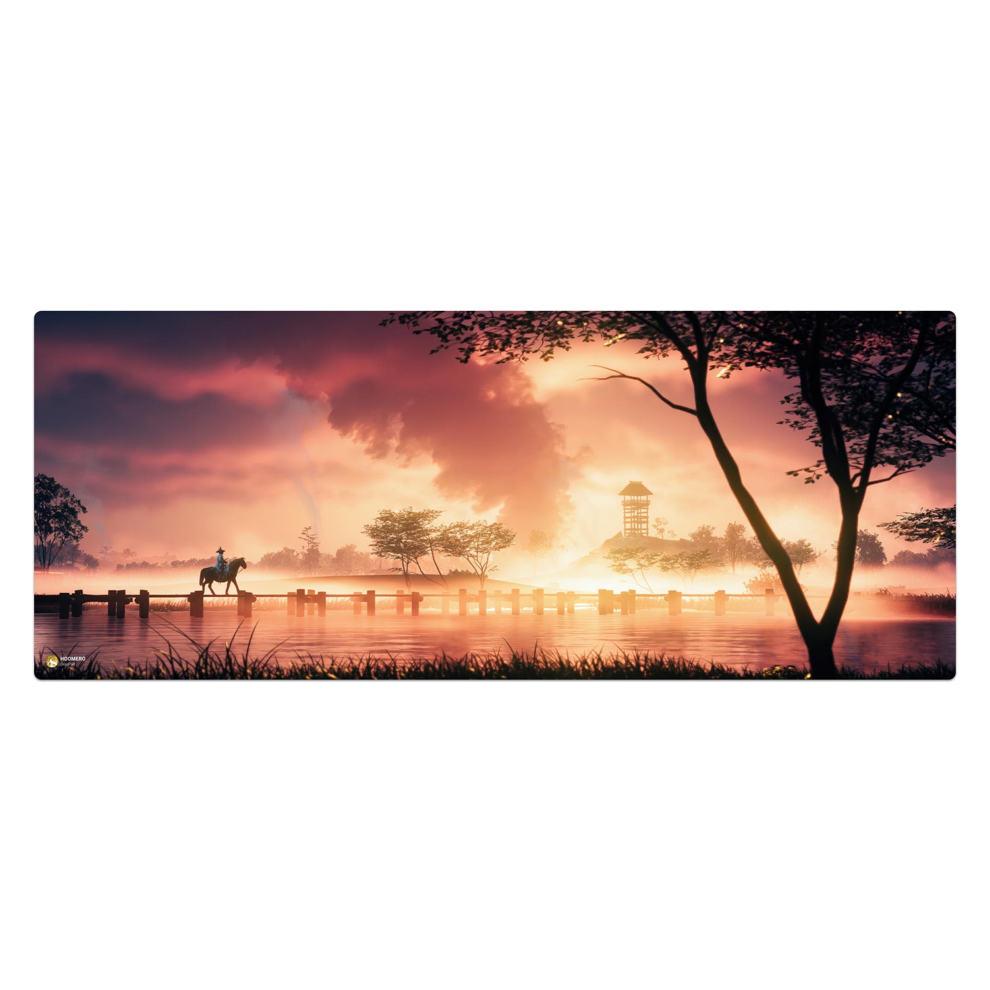 دسک پد هومرو مدل HX178 طرح Ghost of Tsushima سایز 40×100 سانتی‌متر