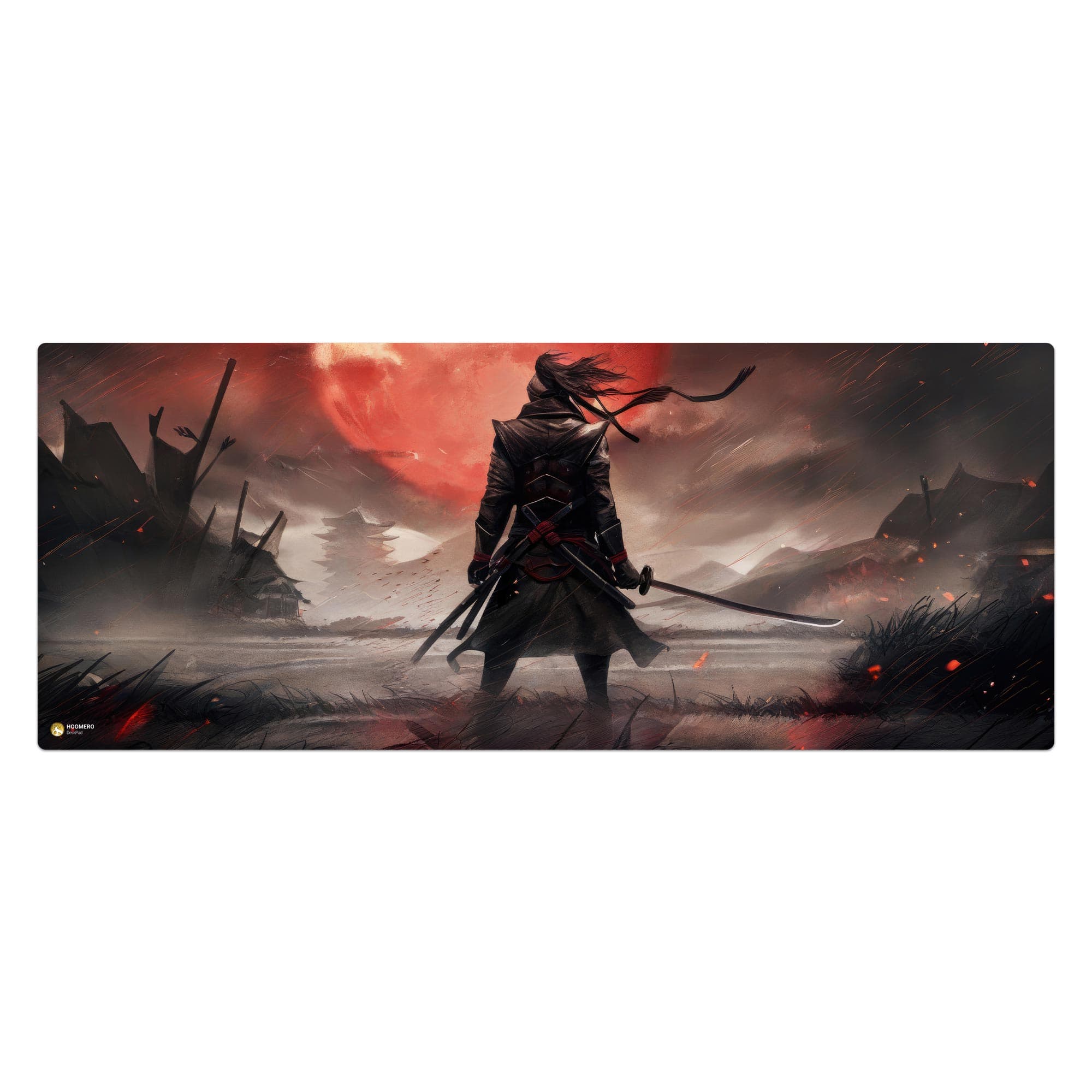 دسک پد هومرو مدل HX180 طرح Ghost of Tsushima سایز 40×100 سانتی‌متر
