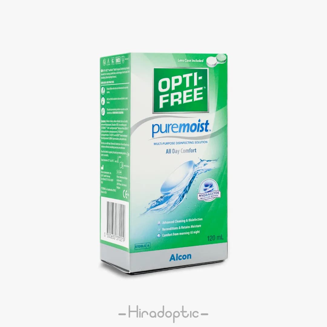 مایع لنز اپتی فری مدل pure moist حجم 120 میلی لیتر