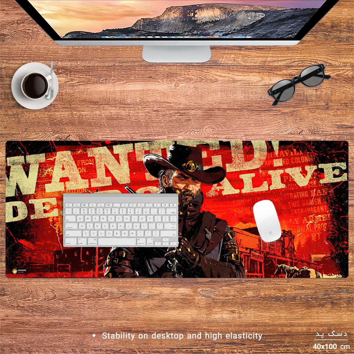 دسک پد هومرو مدل HX212 طرح Red Dead Redemption سایز 40×100 سانتی‌متر — تصویر ۲