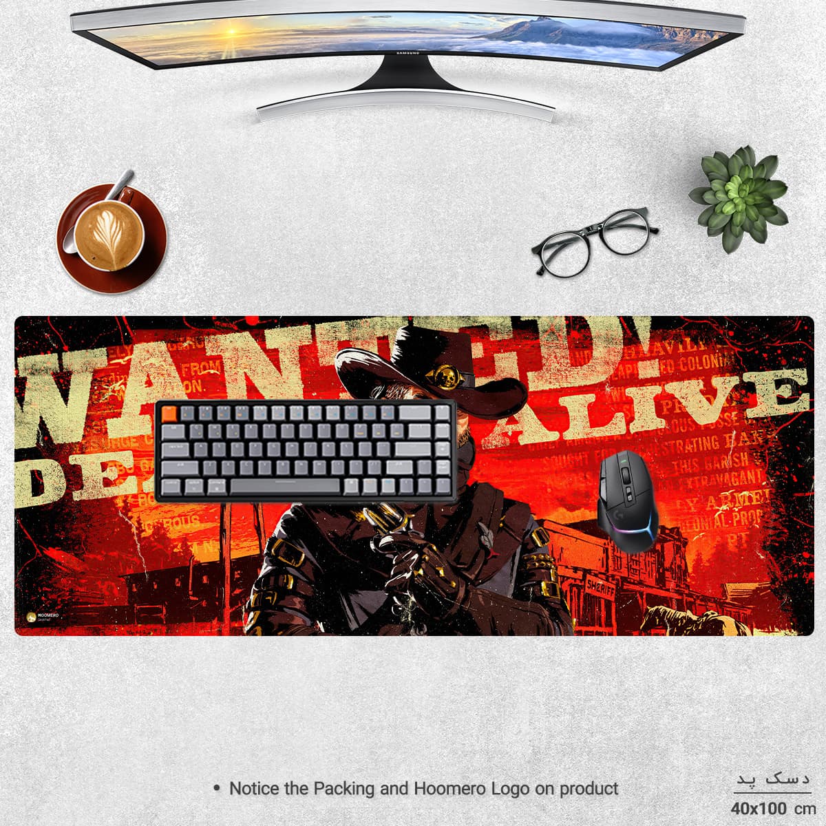 دسک پد هومرو مدل HX212 طرح Red Dead Redemption سایز 40×100 سانتی‌متر — تصویر ۳
