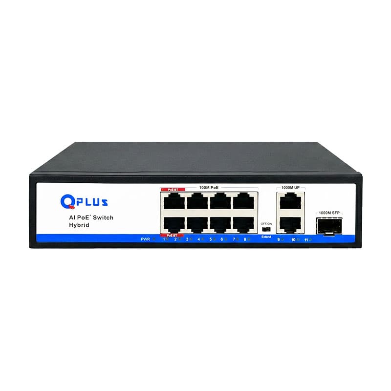 سوئیچ شبکه 11 پورت هیبرید کیوپلاس مدل PL-PH8002G-S1