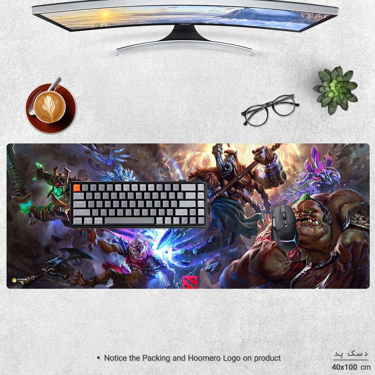دسک پد هومرو مدل HX255 طرح بازی Dota2 سایز 40×100 سانتیمتر — تصویر ۲