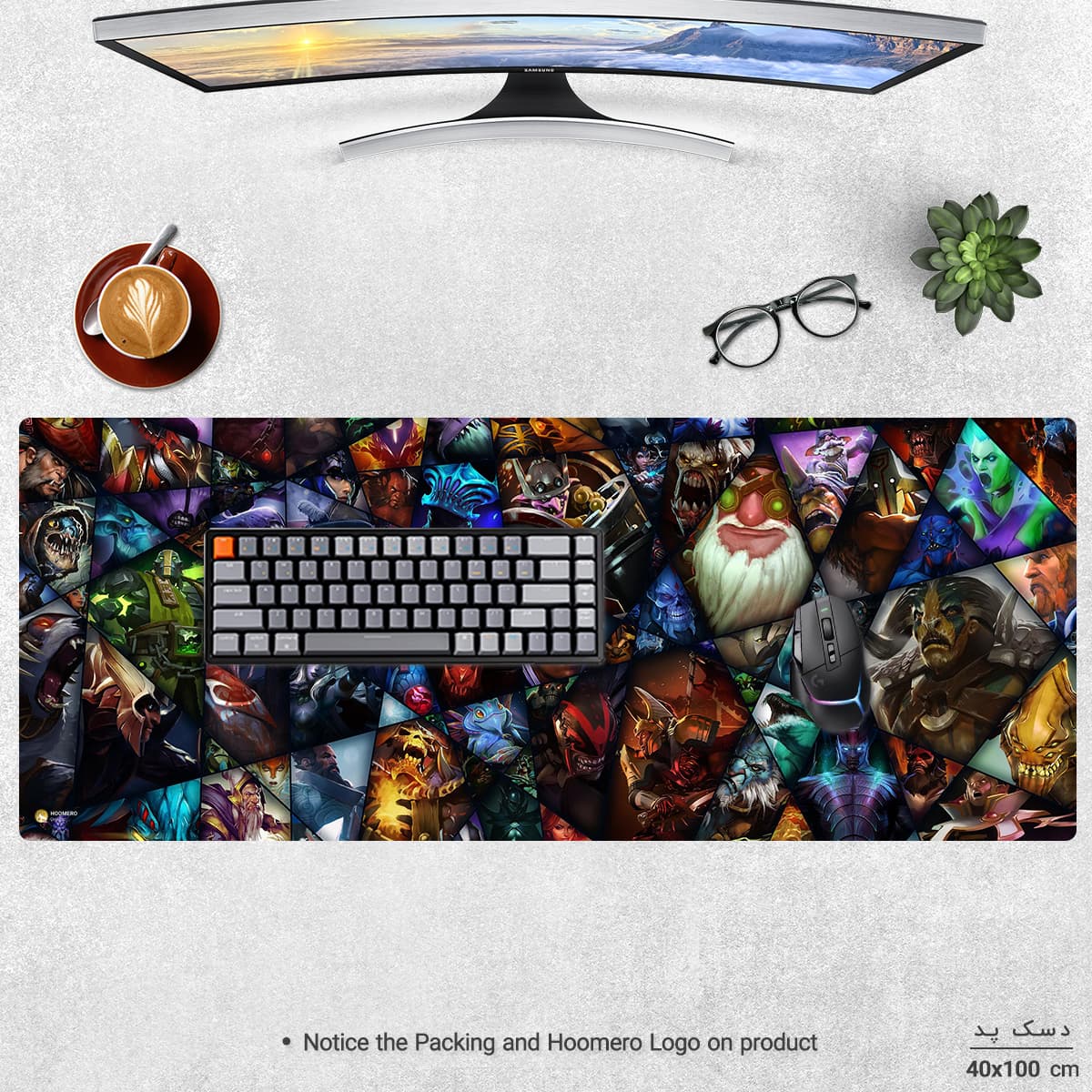 دسک پد هومرو مدل HX257 طرح بازی Dota2 سایز 40×100 سانتیمتر — تصویر ۳