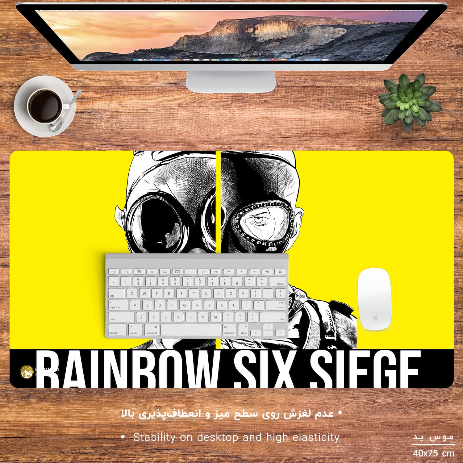 دسک پد هومرو مدل MX1272 طرح Rainbow Six سایز 40×75 سانتیمتر — تصویر ۲