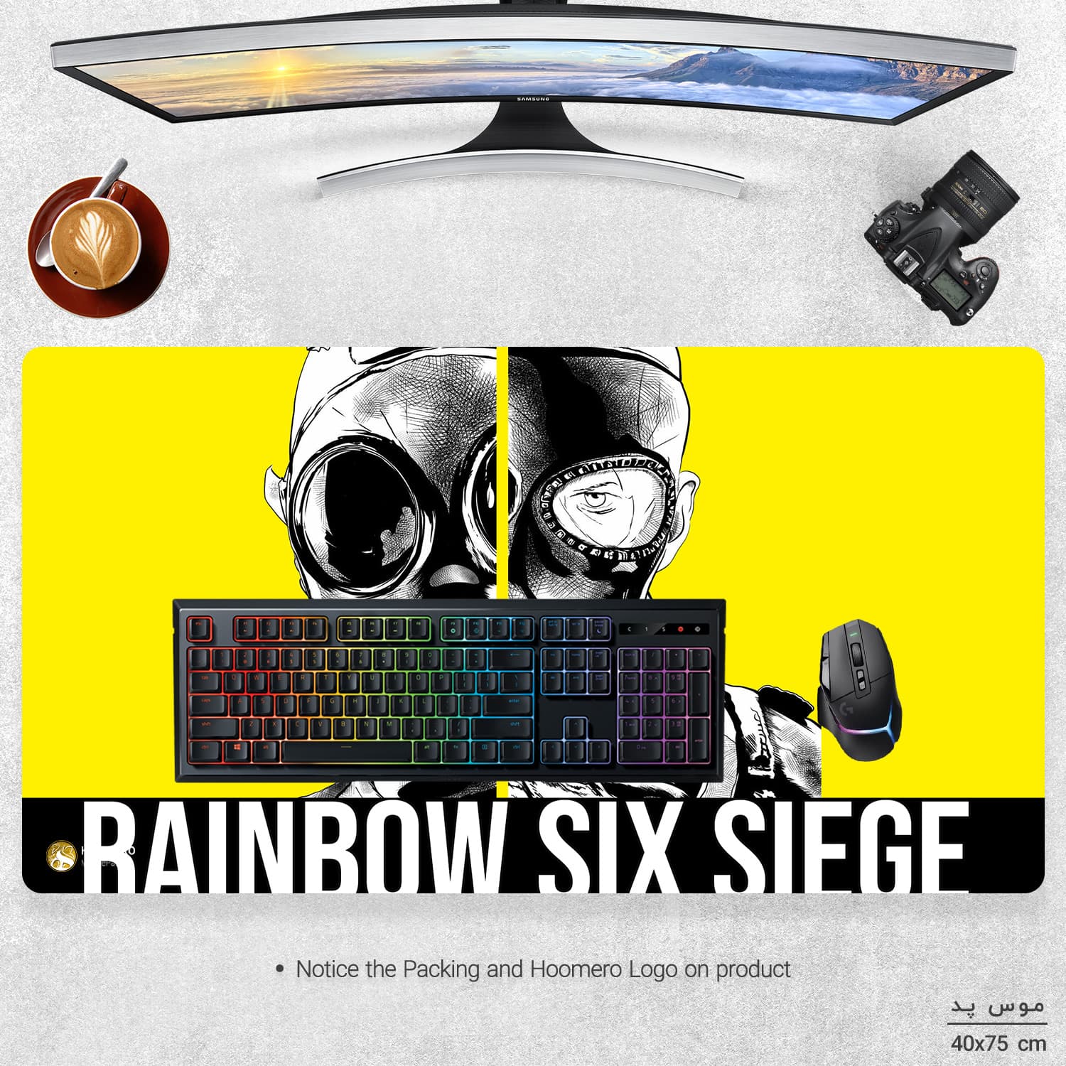 دسک پد هومرو مدل MX1272 طرح Rainbow Six سایز 40×75 سانتیمتر — تصویر ۳