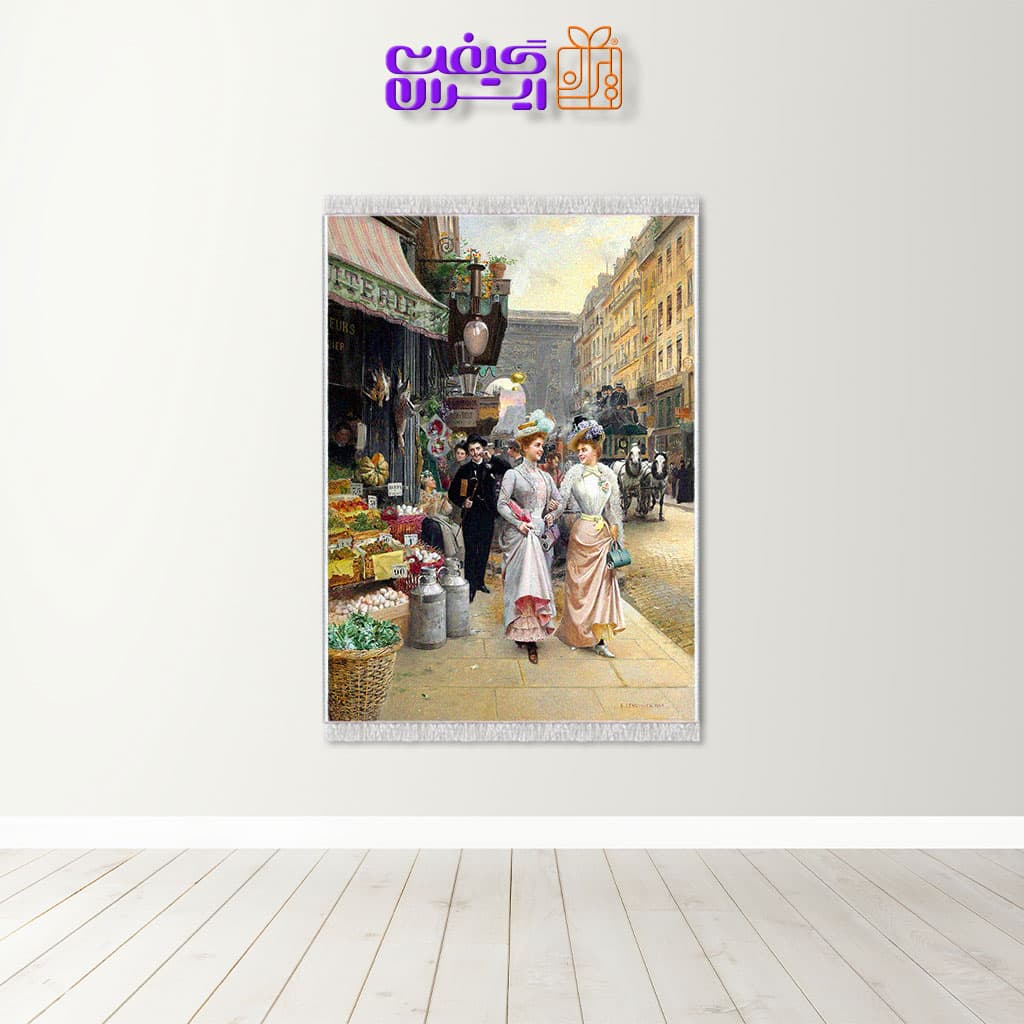 تابلو فرش چاپی طرح فرانسوی کد 8081