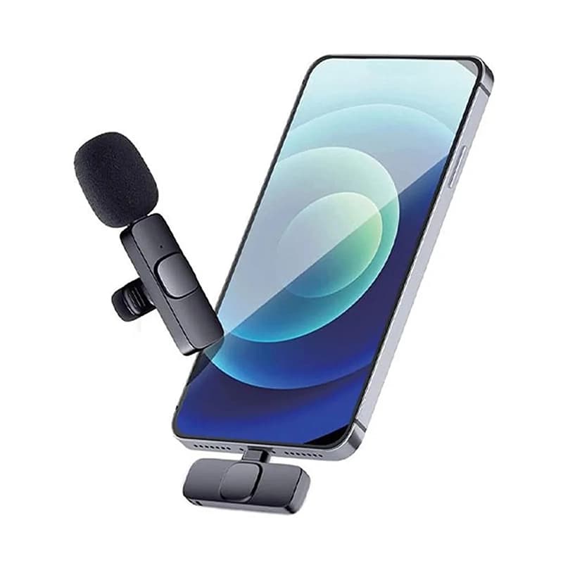میکروفن یقه ای بی سیم مدل K9 Type-C با تبدیل Lightning (تک میکروفون) — تصویر ۷