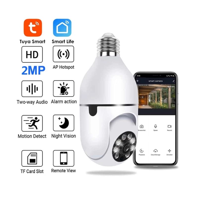 دوربین لامپی چرخشی مدل v380 – نرم افزار FtyCam (اصل) — تصویر ۵