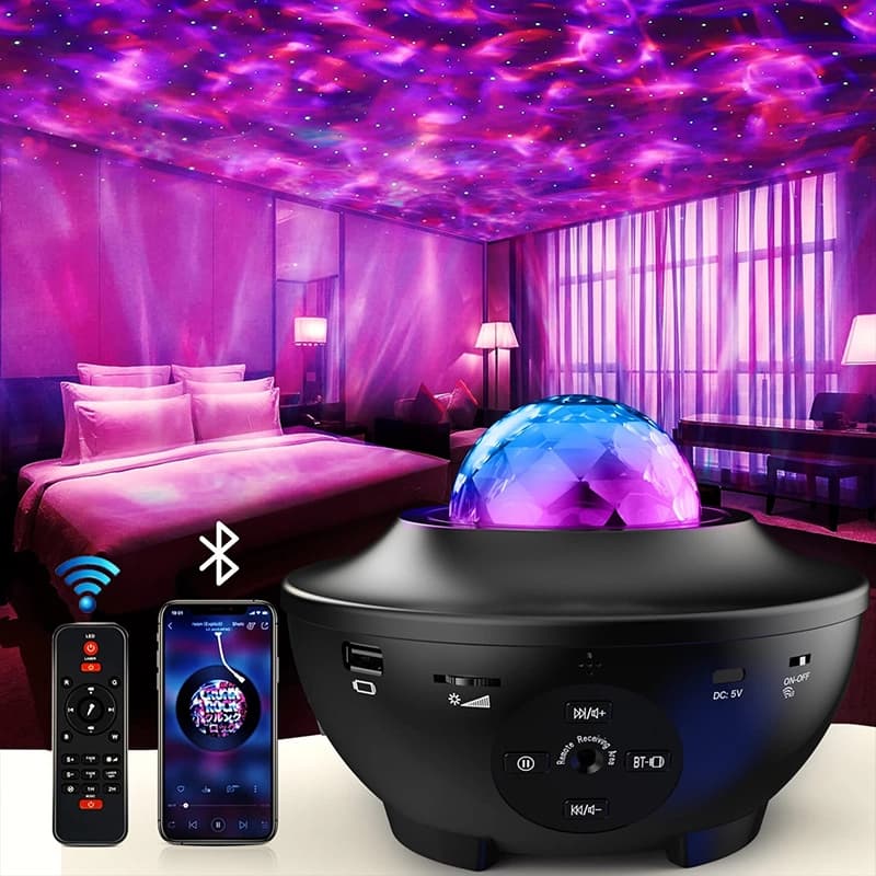پروژکتور رقص نور کهکشانی و اسپیکر مدل Starry Projector — تصویر ۸