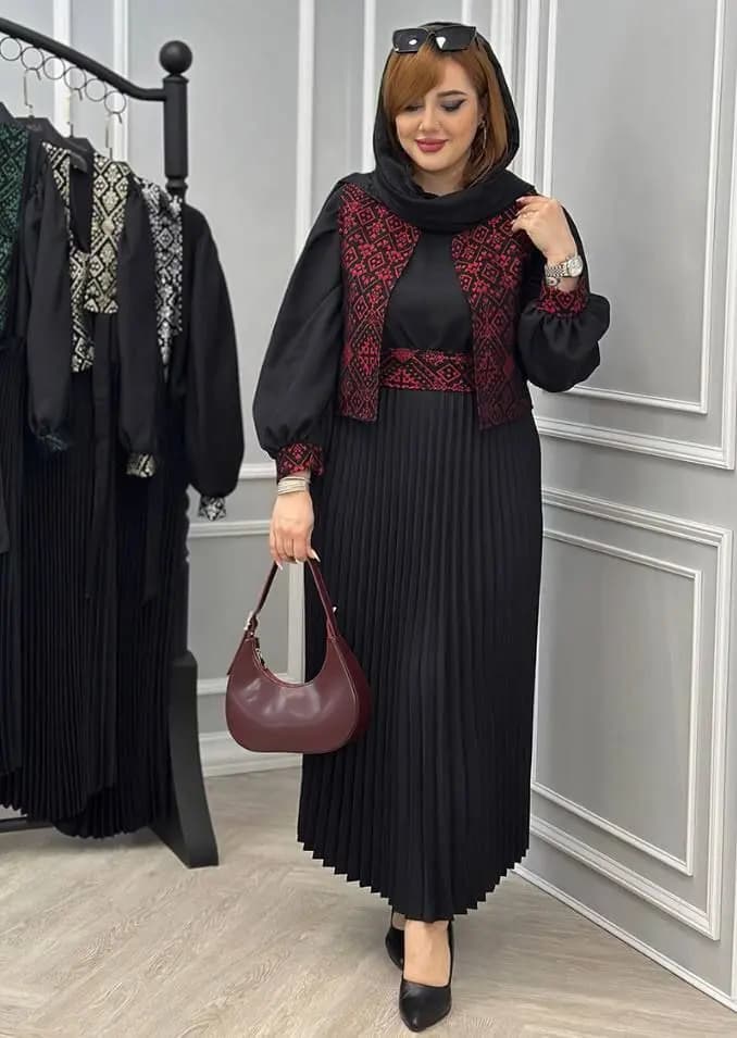 ست دو تیکه ماکسی و جلیقه مدل تبسم — تصویر ۸