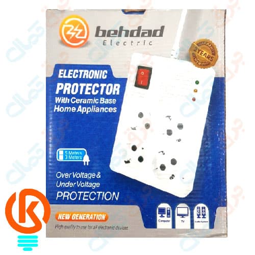 محافظ صوتی و تصویری 4 خانه با کابل 1.8متری بهداد الکتریک — تصویر ۲