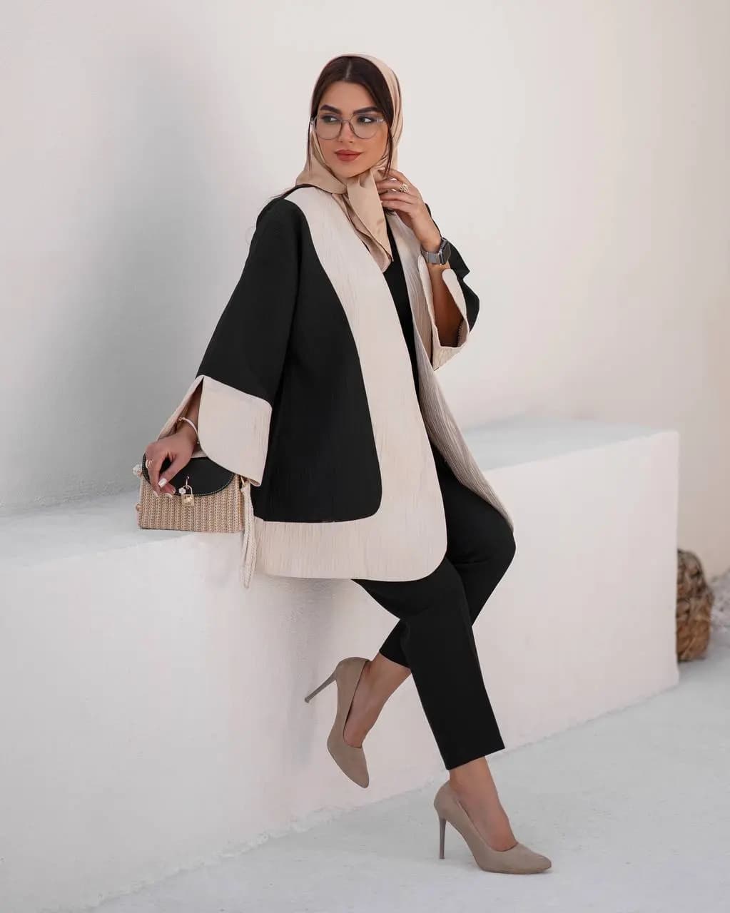 مانتو ژاکارد دورنگ