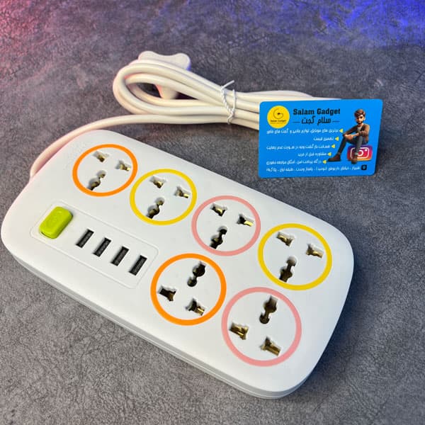 چندراهی برق ۱۰ خروجی USB دار حرفه‌ای — تصویر ۳