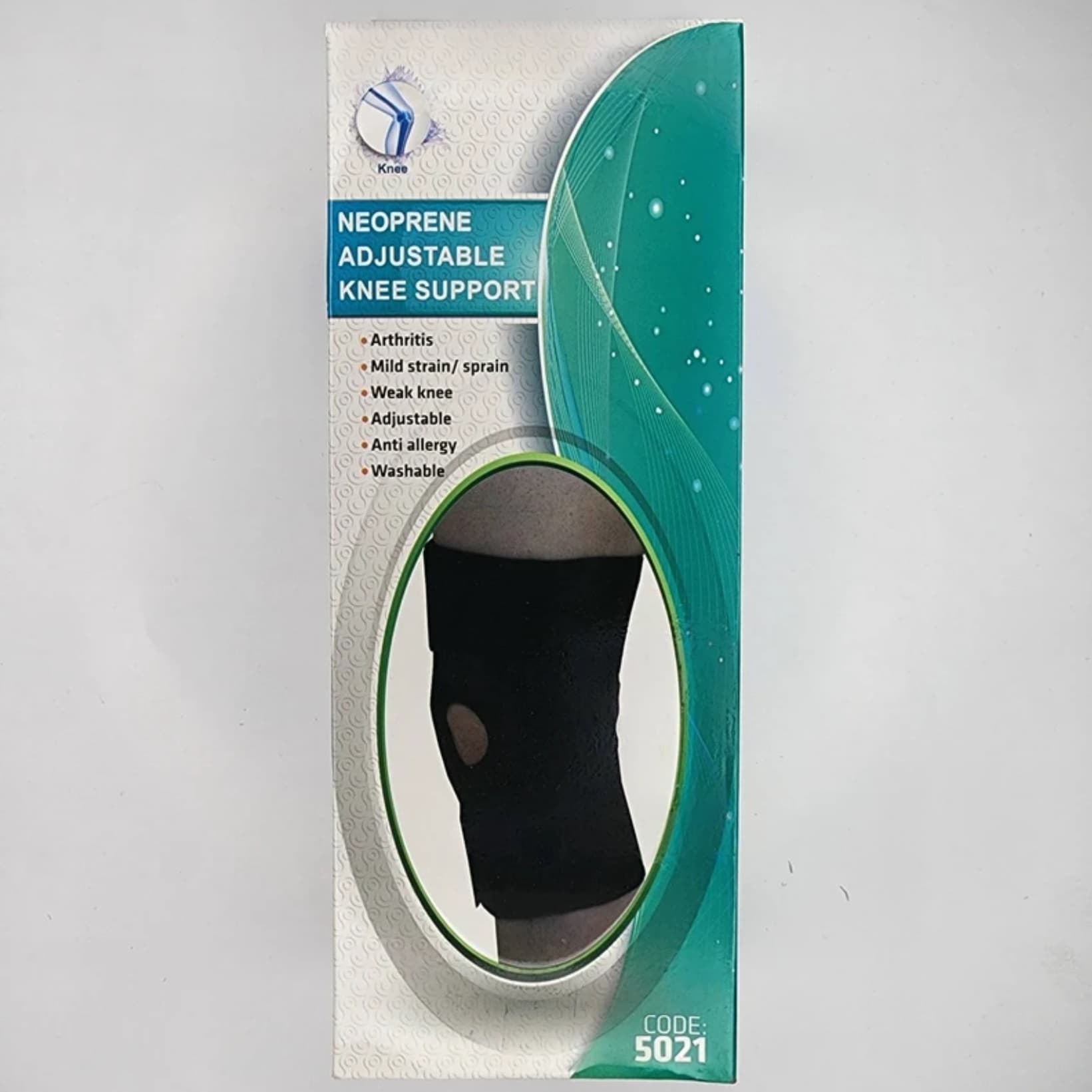 زانوبند قابل تنظیم نئوپرن سما طب کد 5021 FREE SIZE — تصویر ۳