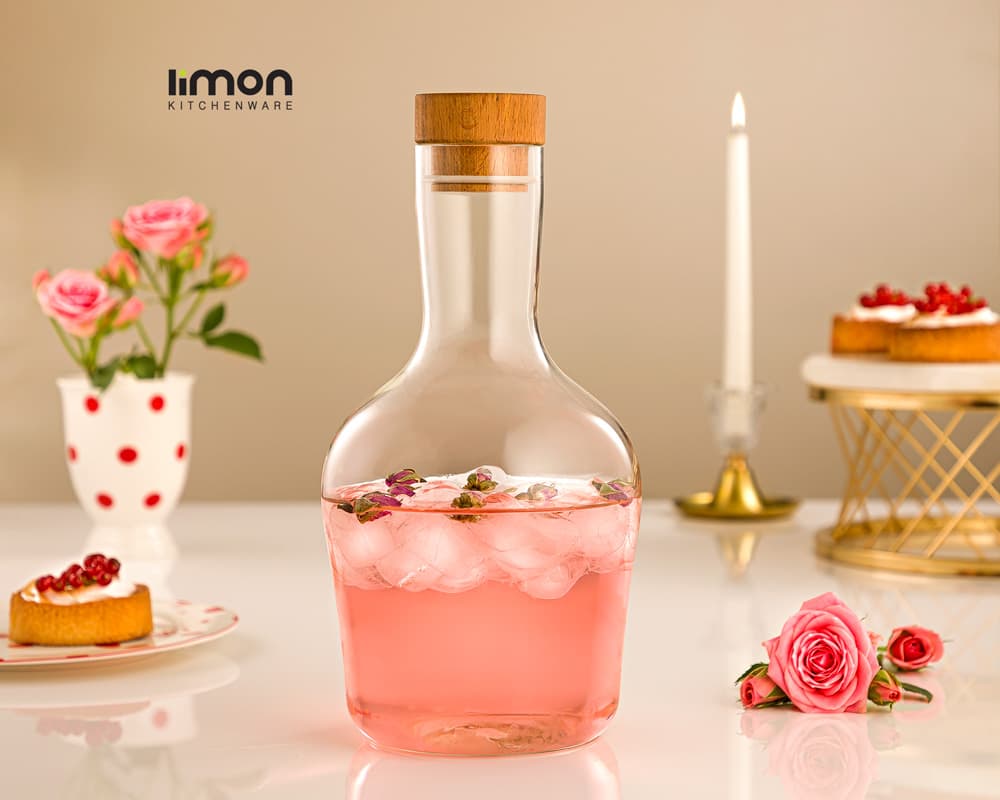 بطری آب 1/5 لیتر درب چوبی لیمون