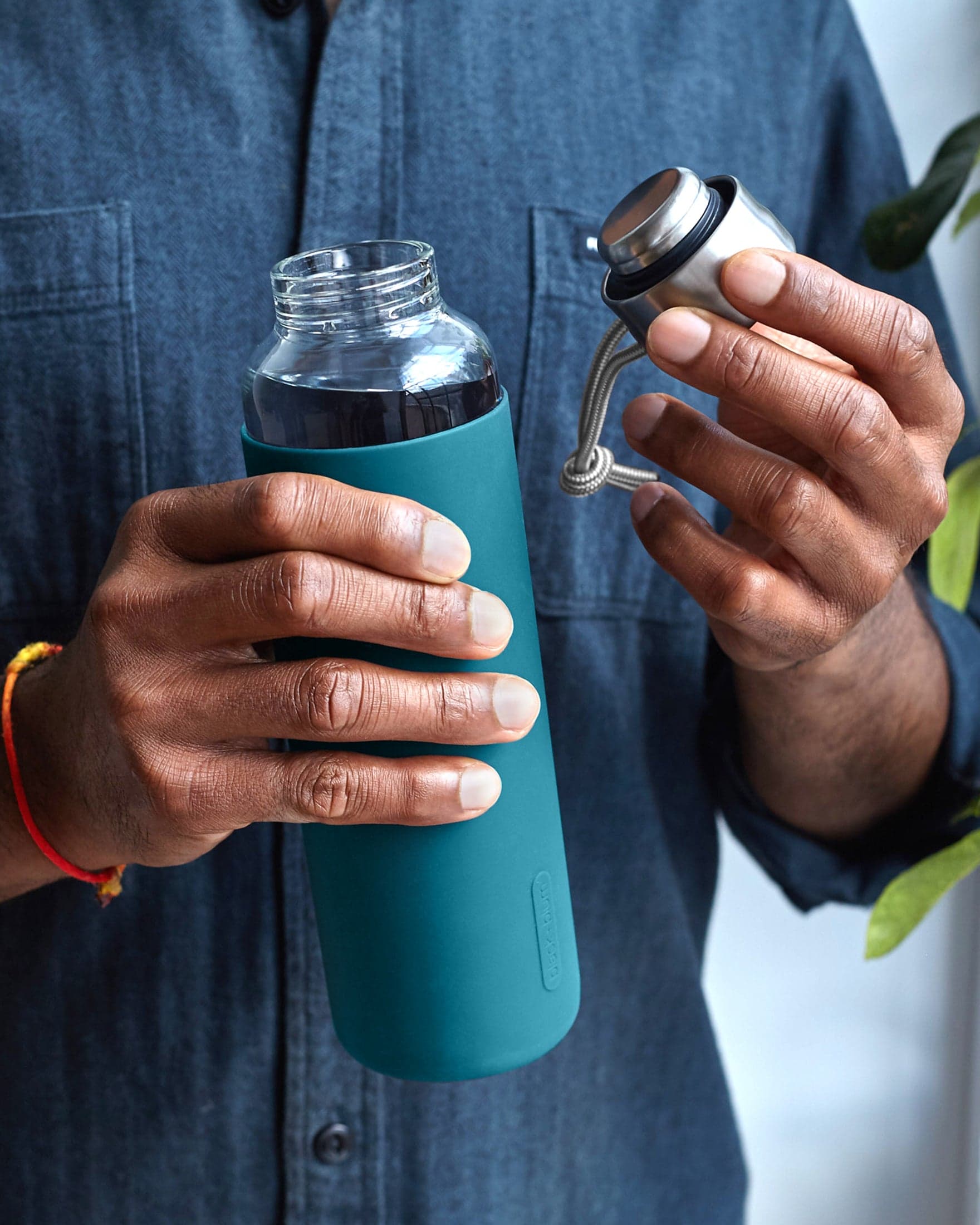 بطری آب شیشه‌ای | Glass Water Bottle – Ocean — تصویر ۲