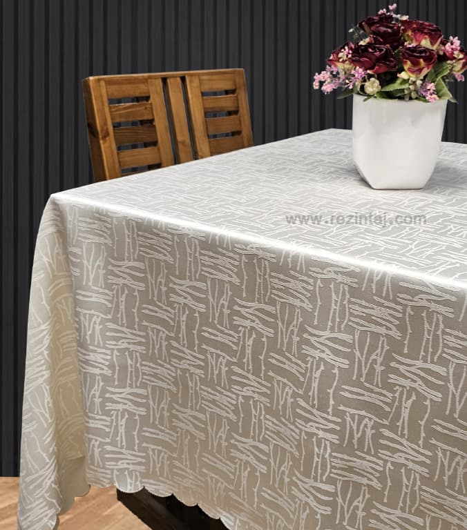 رومیزی ژاگارد رزین تاژ 100*100 طرح یاسمین